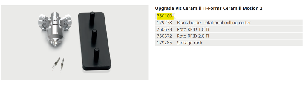 Upgrade kit Ceramill Ti-forms - for Motion 2