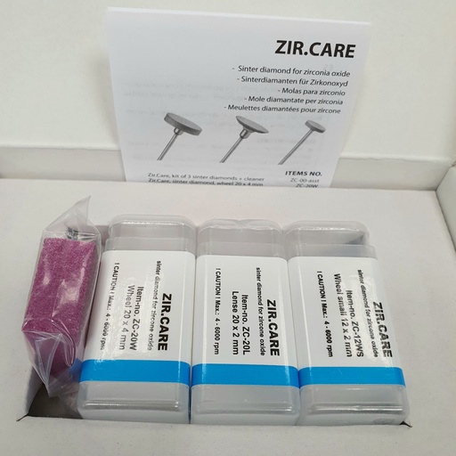 [ZC-00ASST] Zir.Care, kit of 3 sinter diamonds for zirconia oxide