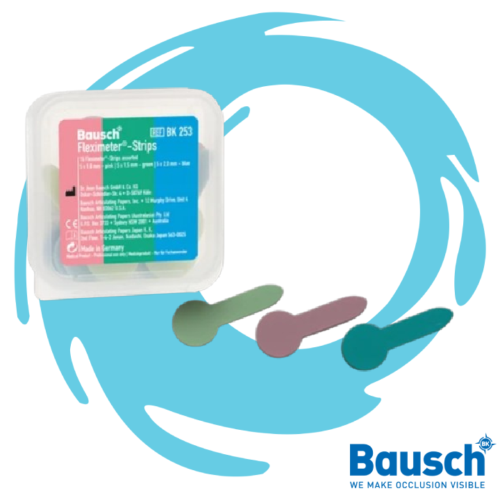Fleximeter-Strips are used for specification of the preparation distance or the preparation height when preparing teeth for restorations Fleximeter Strips from bausch articulating paper available in Jordan at JODLU Comapnay