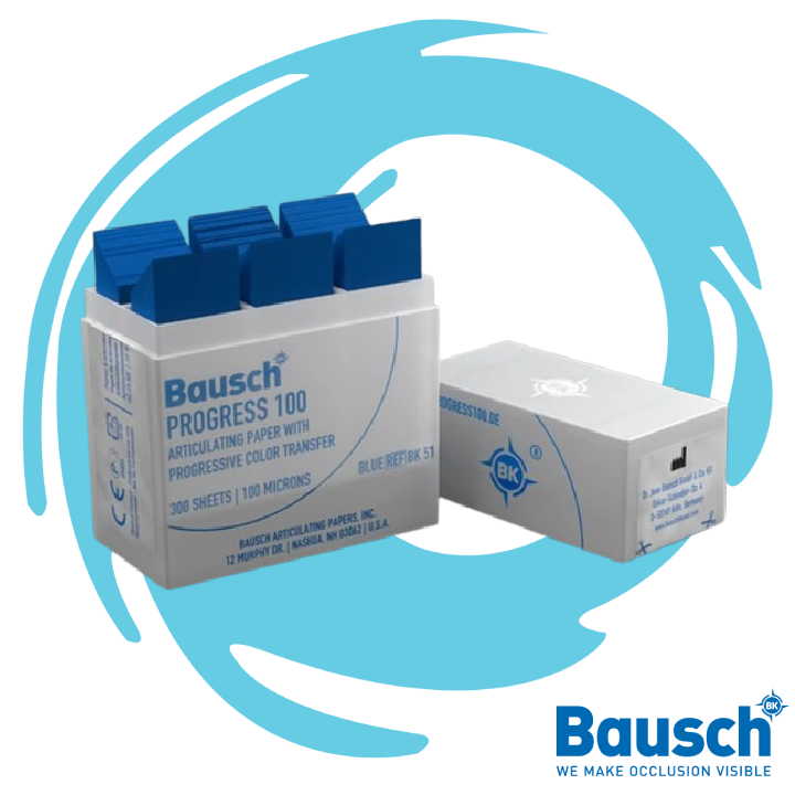 bausch articulating Papers Dental Occlution articulating paper This smooth fiber reinforced paper with high coloring capacity adapts perfectly to the occlusal surfaces. The occlusal contact points or centric contacts are marked very precisely because of the paper’s progressive color transfer. 100 micron articulating paper available at JODLU Company Jordan