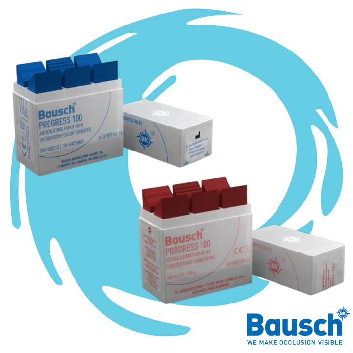 bausch articulating Papers Dental Occlution articulating paper This smooth fiber reinforced paper with high coloring capacity adapts perfectly to the occlusal surfaces. The occlusal contact points or centric contacts are marked very precisely because of the paper’s progressive color transfer. 100 micron articulating paper available at JODLU Company Jordan