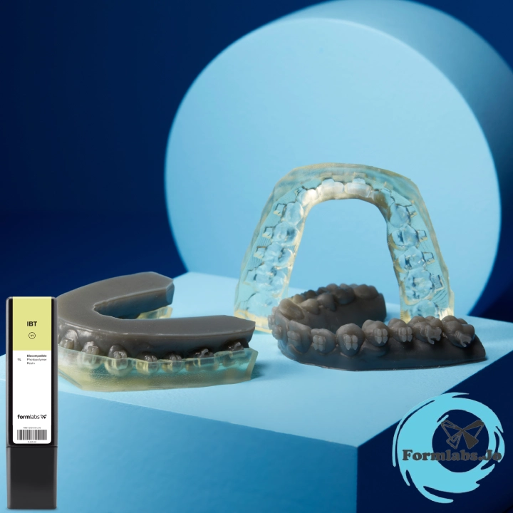 IBT Resin A flexible biocompatible material for 3D printing highly accurate indirect bonding trays and direct composite restoration guides Dental 3D Printers Resin available at formlabs jordan